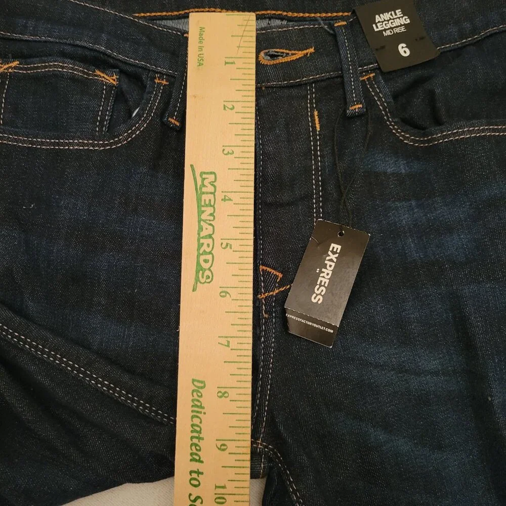 Express Jeans Ankle Legging Dark Blue Denim 6 NWT - Picture 9 of 11